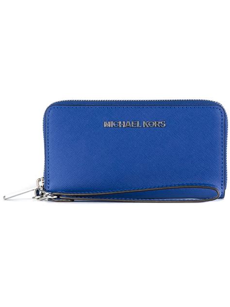 michael kors jet set item travel continental leather electrc blue|Jet Set Travel Large Leather Continental Wallet .